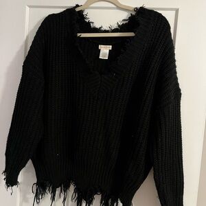 Boutique Frayed Sweater